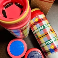 新品※チェック柄の水筒350m×2個セットの画像