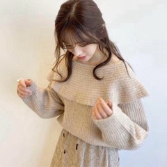 COCODEALココディール　ラッフルカラーニット　前後2way