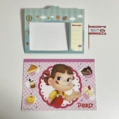 [キャラグッズ]不二家　ぺこちゃん　自由帳　+誕生日セット(非売品)