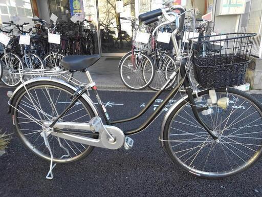中古自転車３３７１　パナソニック　ステンレスミュール　ステンレス部品多用　２６インチ　ギヤなし　ダイナモライト　キッキーと音がならない後輪ローラーブレーキ　錆びにくい部品：ハンドル・リム・ドロヨケ・前ブレーキ・ブレーキレバー・クランク・スポーク・リヤキャリア