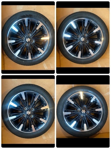 スズキ スペーシア カスタム 純正 15インチ 4.5J +45 4穴 100 タイヤ