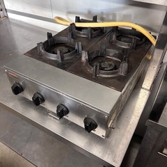 【動作OK】業務用 ガスコンロ　4口