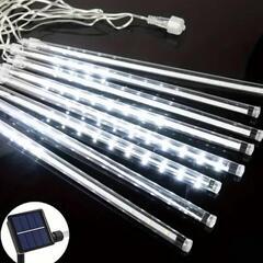 ★返金保証【ソーラーで電力要らず 流れ星イルミネーション 庭木・ベランダ・軒先 お店にも♪ 夜間自動点灯】50cm×8チューブ④の画像