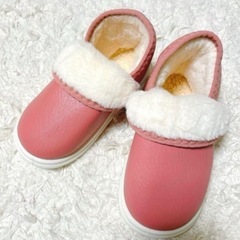 キッズ ルームシューズ スリッパ ボア ピンク 暖かい の画像