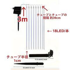 ★返金保証【ソーラーで電力要らず 流れ星イルミネーション 庭木・ベランダ・軒先 お店にも♪ 夜間自動点灯】50cm×8チューブ④の画像