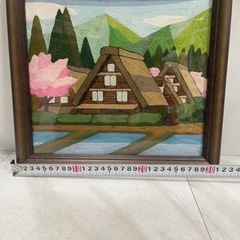 [ハ3638]  〈美品〉刺繍糸の絵　合掌造りの里（大）の画像