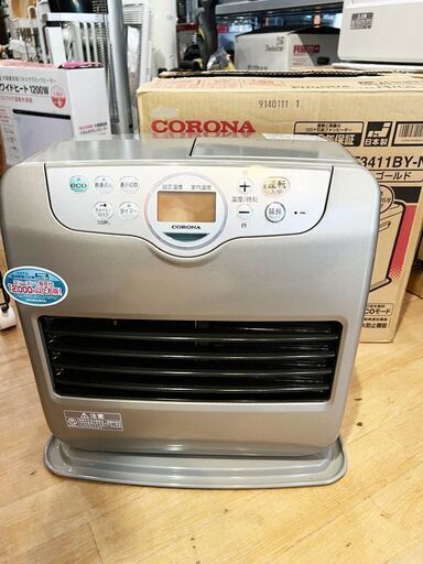 未使用保管品 CORONA/コロナ 新よごれま栓 石油ファンヒーター FH-ST3411BY 11年製 木造9畳/コンクリート12畳 タンク容量7.2L