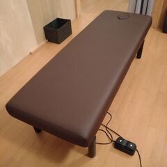 電動昇降マッサージベッド（有孔）幅65cm ブラウン　ヘッドレス...