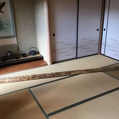 昭和アンティーク　床の間の落掛　京都産竹材　横柱　3.5m