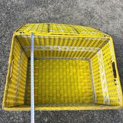 レトロ 蓋付き かご ビニール レトロポップ 編み籠 収納ボックス の画像