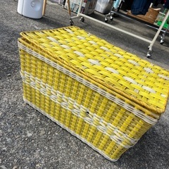 レトロ 蓋付き かご ビニール レトロポップ 編み籠 収納ボックス 