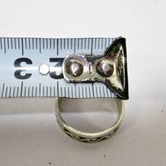 ホピ族　ウィバーセリナ　インディアンジュエリー　スターリング　シルバーリング　指輪　約24～25号　波モチーフ　刻印あり　HOPIの画像