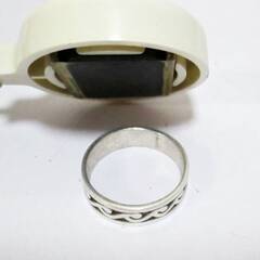 ホピ族　ウィバーセリナ　インディアンジュエリー　スターリング　シルバーリング　指輪　約24～25号　波モチーフ　刻印あり　HOPIの画像