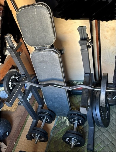 ［中古］バーベル ベンチ スタンド　110kgセット