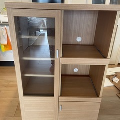 (お相手決まりました)(美品)食器棚　ナチュラル　木製　