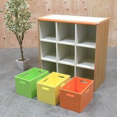 【ヤ取終了3/19】≪yt1790ジ≫ 美品 幼児向け整理ロッカー 幅90cm オリバー S・KX-023・R 幼稚園/保育園/保育所/託児所/児童館/こども/子供/本棚/おもちゃ箱/中古家具/宮城県仙台市 70122-27の画像