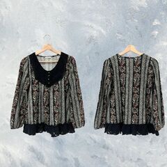 美品 axes femme  花がらレースシャツ サイズM  S_025の画像