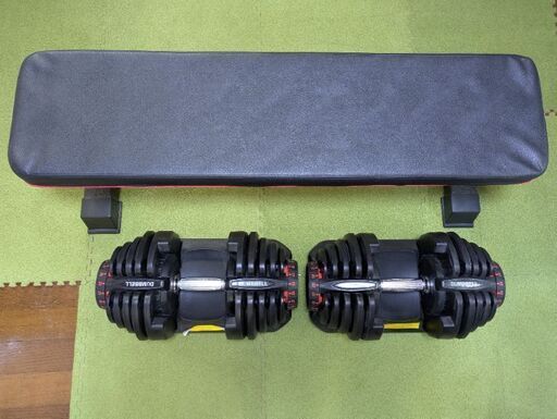 可変式ダンベル40kg×2 と トレーニングベンチ セット 引き取り限定 取りに来れる方限定】可変式ダンベル40kg×2,ベンチ セット