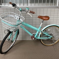 【取引先決まりました】【あげます】自転車22インチ女児向けグリーン