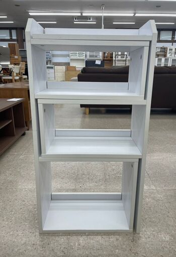 ★ジモティ割あり★  収納棚 白 H80×D22×W40～ クリーニング済み TJ10645