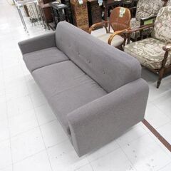 2.5人掛けソファ 幅172×奥行70×高さ72㎝ ファブリック グレー 2人掛けワイド 布 苫小牧西店の画像