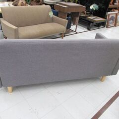 2.5人掛けソファ 幅172×奥行70×高さ72㎝ ファブリック グレー 2人掛けワイド 布 苫小牧西店の画像