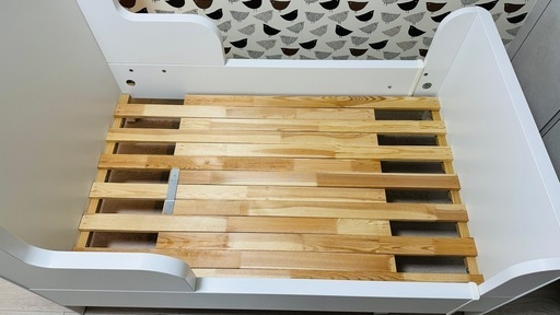 【訳あり】IKEA　伸長式ヘッドブースンゲ　マットレス付き