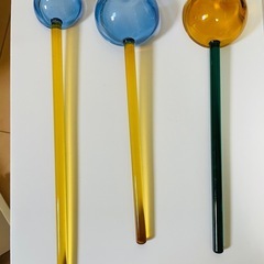 ◆ ガラス製デザートスプーン・7本セット・未使用品の画像