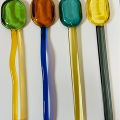 ◆ ガラス製デザートスプーン・7本セット・未使用品の画像