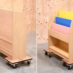 【ヤ取終了6/6】≪yt1791ジ≫ 美品 幼児向け絵本棚 幅90cm オリバー S・KX-D501・BS・90 幼稚園/保育園/保育所/託児所/児童館/こども/子供/キッズファニチャー 中古家具/宮城県仙台市 70122-28の画像