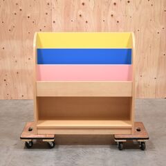 【ヤ取終了6/6】≪yt1791ジ≫ 美品 幼児向け絵本棚 幅90cm オリバー S・KX-D501・BS・90 幼稚園/保育園/保育所/託児所/児童館/こども/子供/キッズファニチャー 中古家具/宮城県仙台市 70122-28の画像