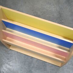 【ヤ取終了6/6】≪yt1791ジ≫ 美品 幼児向け絵本棚 幅90cm オリバー S・KX-D501・BS・90 幼稚園/保育園/保育所/託児所/児童館/こども/子供/キッズファニチャー 中古家具/宮城県仙台市 70122-28の画像