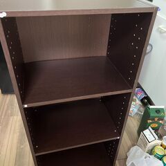 【無料】【取りに来る方限定】カラーボックス３段　ダークブラウン　２台の画像