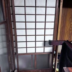 大至急投げ売り　「障子付」ガラス障子(昭和の遺産)中古 絶賛断捨離中