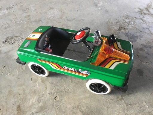 【難あり】昭和アンティーク新品未使用　幼児用　ブリキ製足踏み乗用カート