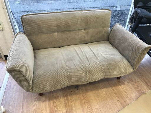 ★ジモティ割あり★  2Pソファ ベージュ H63×W130×D71 クリーニング済み KJ7888