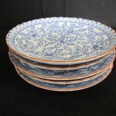 中皿5枚セット(有田焼　佐賀錦）直径18.7cm×高さ2.2㎝　		