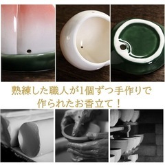 【新品】香炉 お香立て 桃 コーン 渦巻き スティック線香 耐高音 蓋付き おしゃれの画像