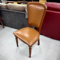 【超美品‼️】超高級♪ イタリア製？ 280cm幅6人掛けダイニングテーブルセット 無垢材 革張りチェア ブラウン♪の画像