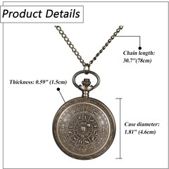 【新品】懐中時計 アンティーク スケルトン 星座 防水: アナログ クォーツ ペンダントの画像