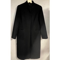 黒ウール立襟ロングコート　今月末まで！の画像