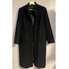 黒ウール立襟ロングコート　今月末まで！の画像