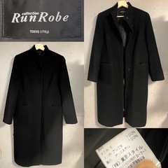 黒ウール立襟ロングコート　今月末まで！