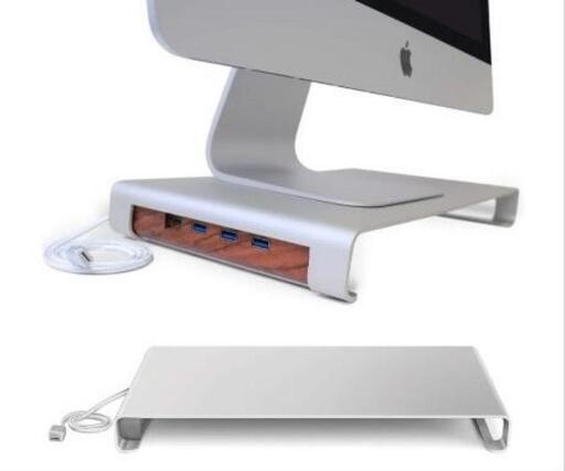 Desire2 USBハブ パソコン台 パソコンスタンド 耐荷重14kg 4ポート 3.0 Type-C 卓上収納 アルミニウム製\n