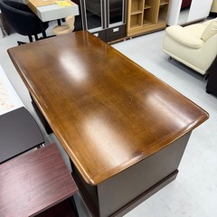 【お買い得‼️】高級♪ カリモク家具 159cm幅プレジデントデスク 事務机 学習机 パソコンデスク 木製ブラウン♪の画像