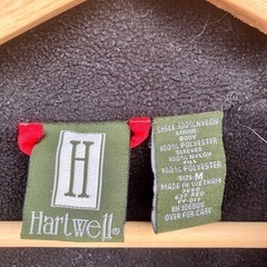 アメリカ古着　HARTWELL　ナイロンジャケット　ブルゾン　ジャンパー　裏フリース　刺繍ロゴ　メンズ　Mサイズ　レッド系の画像