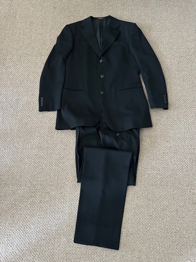 Savile Row ブラックフォーマルスーツ高級礼服カシミア96 A7 結婚式