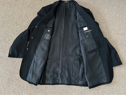 Savile Row ブラックフォーマルスーツ高級礼服カシミア96 A7 結婚式