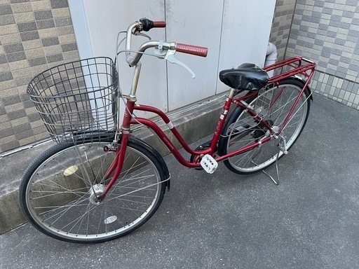 取引中【美品✨/空気入れセット】自転車27インチ 赤色 シティサイクル