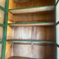 取引決定)昭和レトロ　波ガラスの本棚の画像